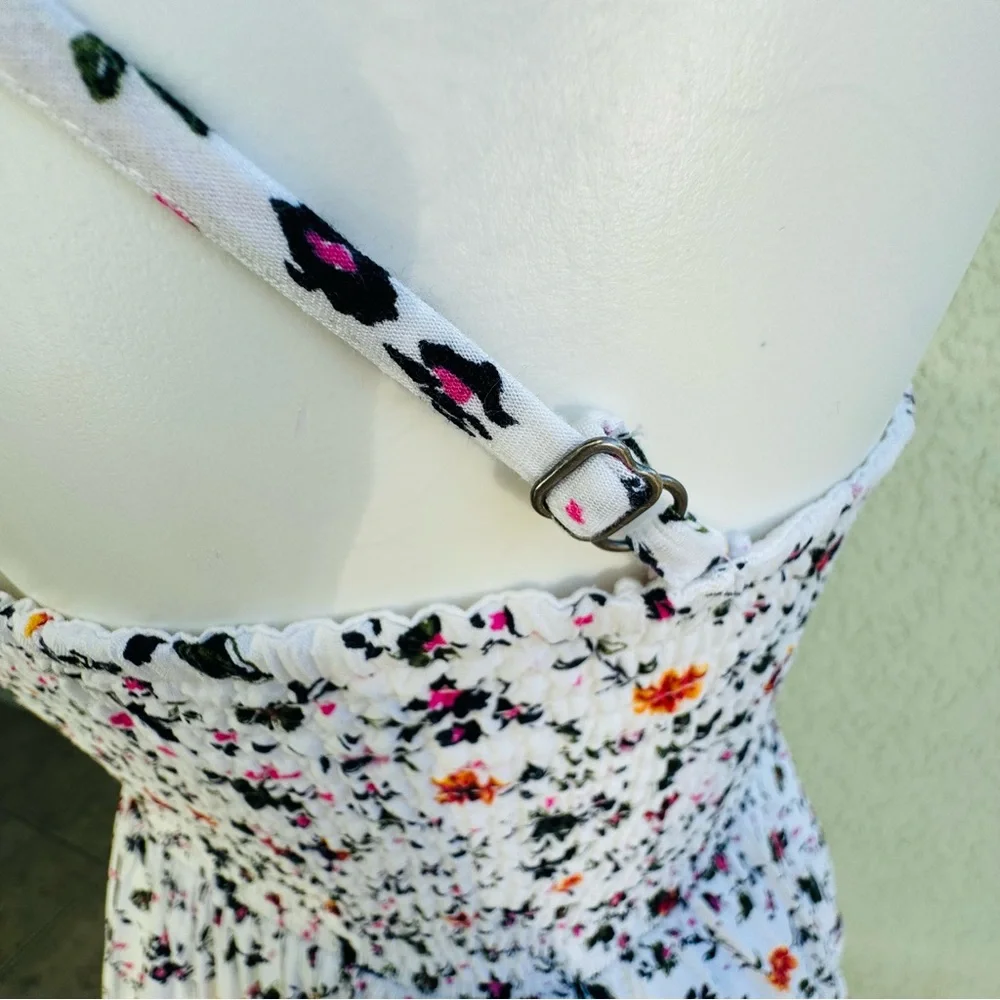 Abercrombie & Fitch M white floral sundress y2k summer feminine boho mini dress - Picture 7 of 12